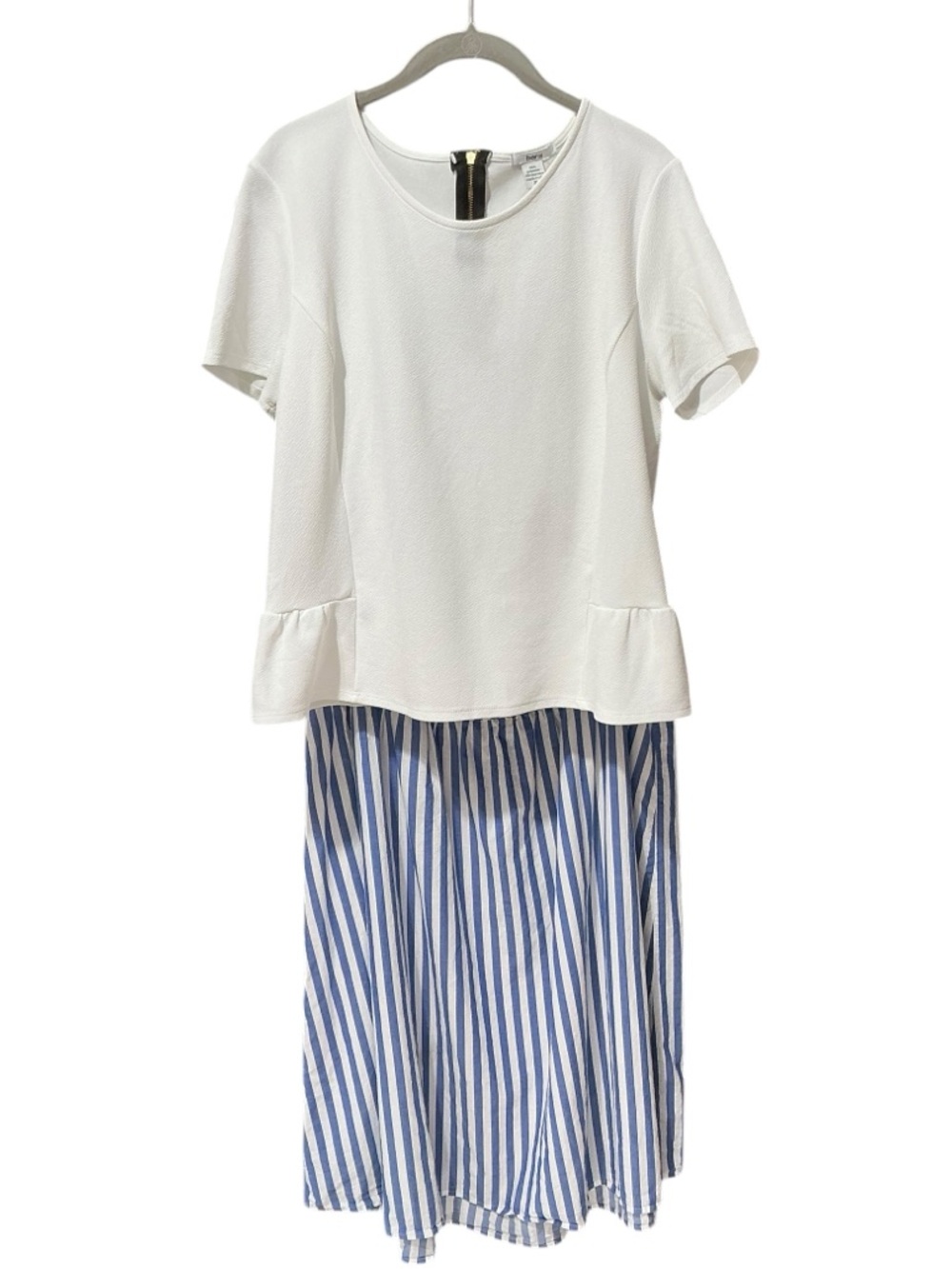 Peplum Top and Stripe Midi Skirt BAR III and OLD NAVY XL NWOT/EUC - Picture 2 of 12